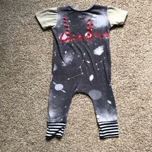 Rags to Raches “Duh” outer space romper